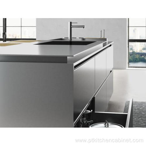 Minimalism Modular Stainless Steel Island Kitchen Cabinets